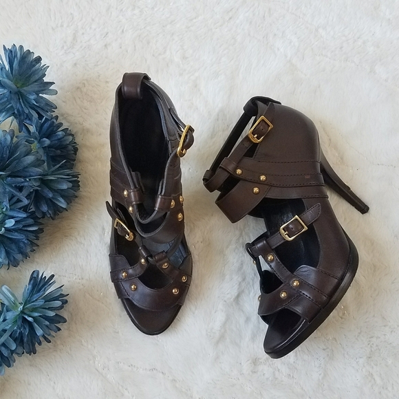 Authentic Gucci Studded Leather Heels - Picture 1 of 12